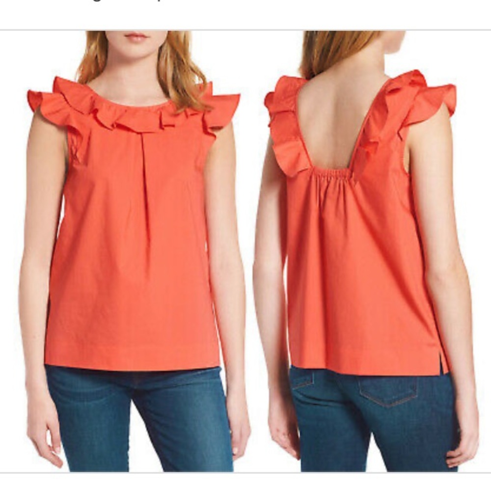 🍁JCrew orange ruffle top - Picture 8 of 8